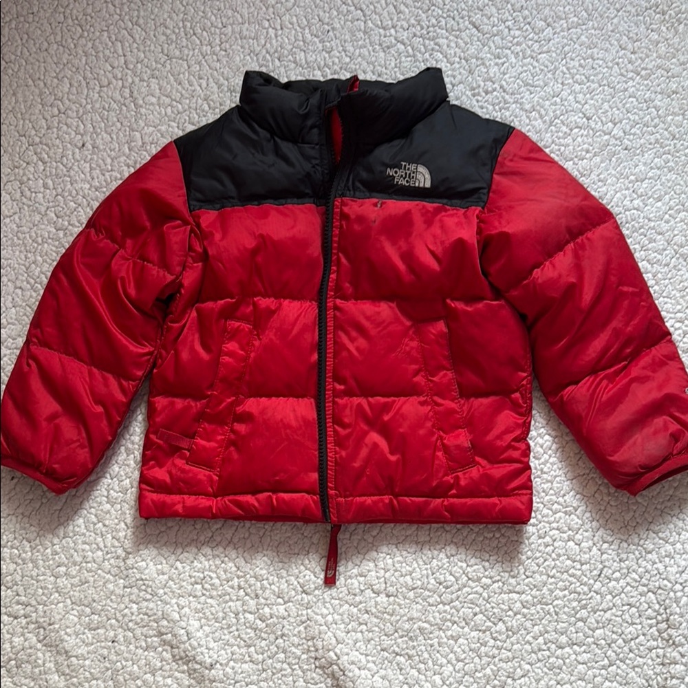 The North Face Kids Red and Black Puffer Jacket